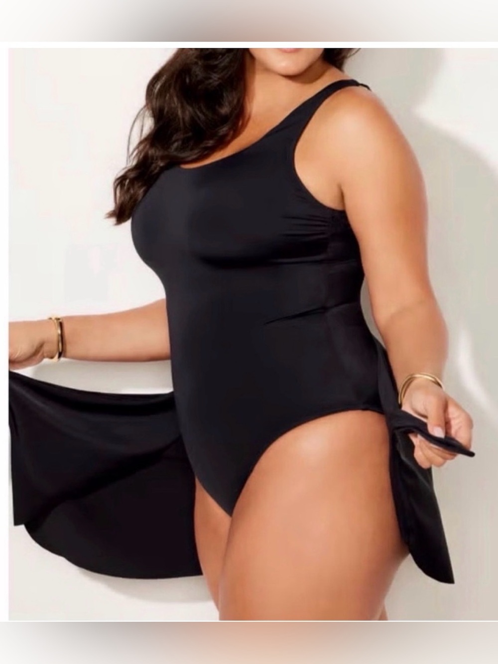 New Swimsuits For All Adjustable Sarong One Piece
Swimsuit Plus
Size 20 black